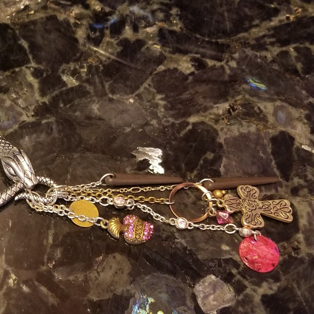Sterling Silver Snakehead Necklace